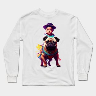 Mexican Pug and Little Amigo: A Charming Duo Long Sleeve T-Shirt